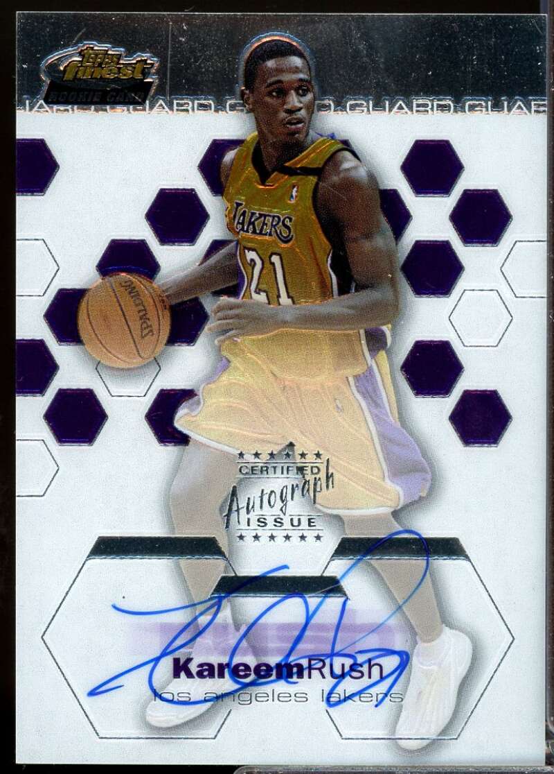 Kareem Rush Rookie Card 2002-03 Finest Autograph #160  Image 1