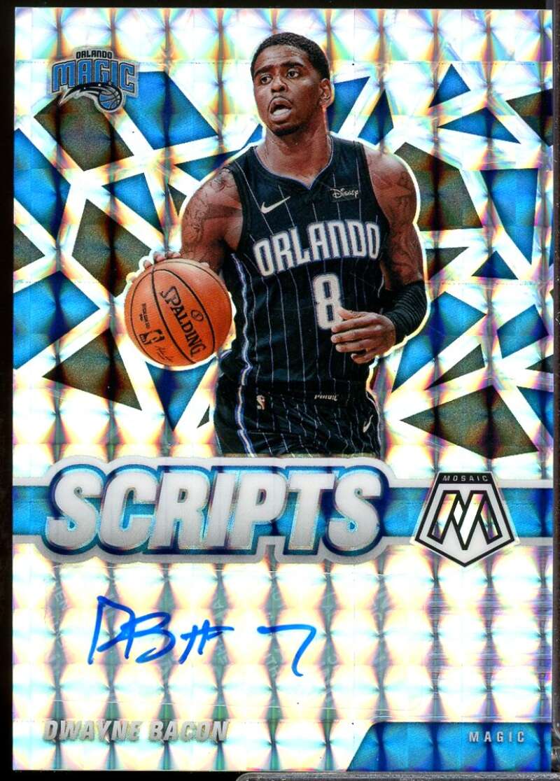Dwayne Bacon Card 2020-21 Panini Mosaic Scripts Autograph #27  Image 1