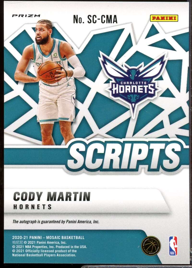 Cody Martin Card 2020-21 Panini Mosaic Scripts Autograph Orange #51  Image 2