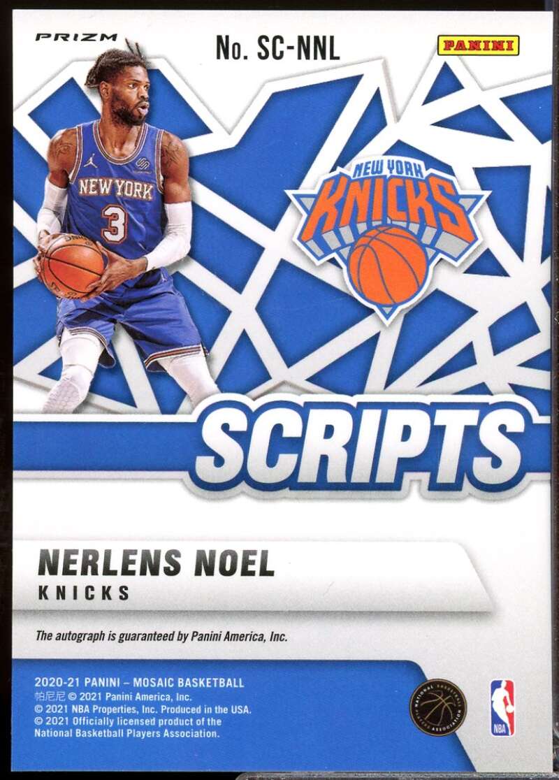 Nerlens Noel Card 2020-21 Panini Mosaic Scripts Autograph #5  Image 2