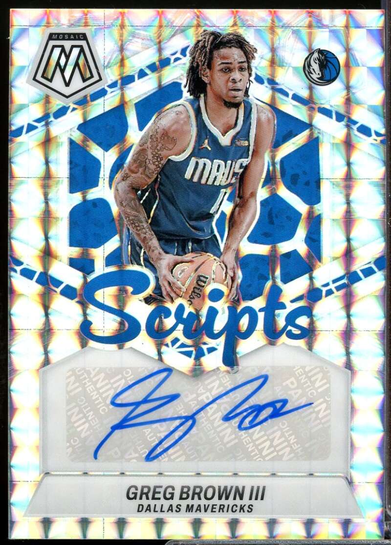 Greg Brown III Card 2023-24 Panini Mosaic Scripts Autograph #23  Image 1