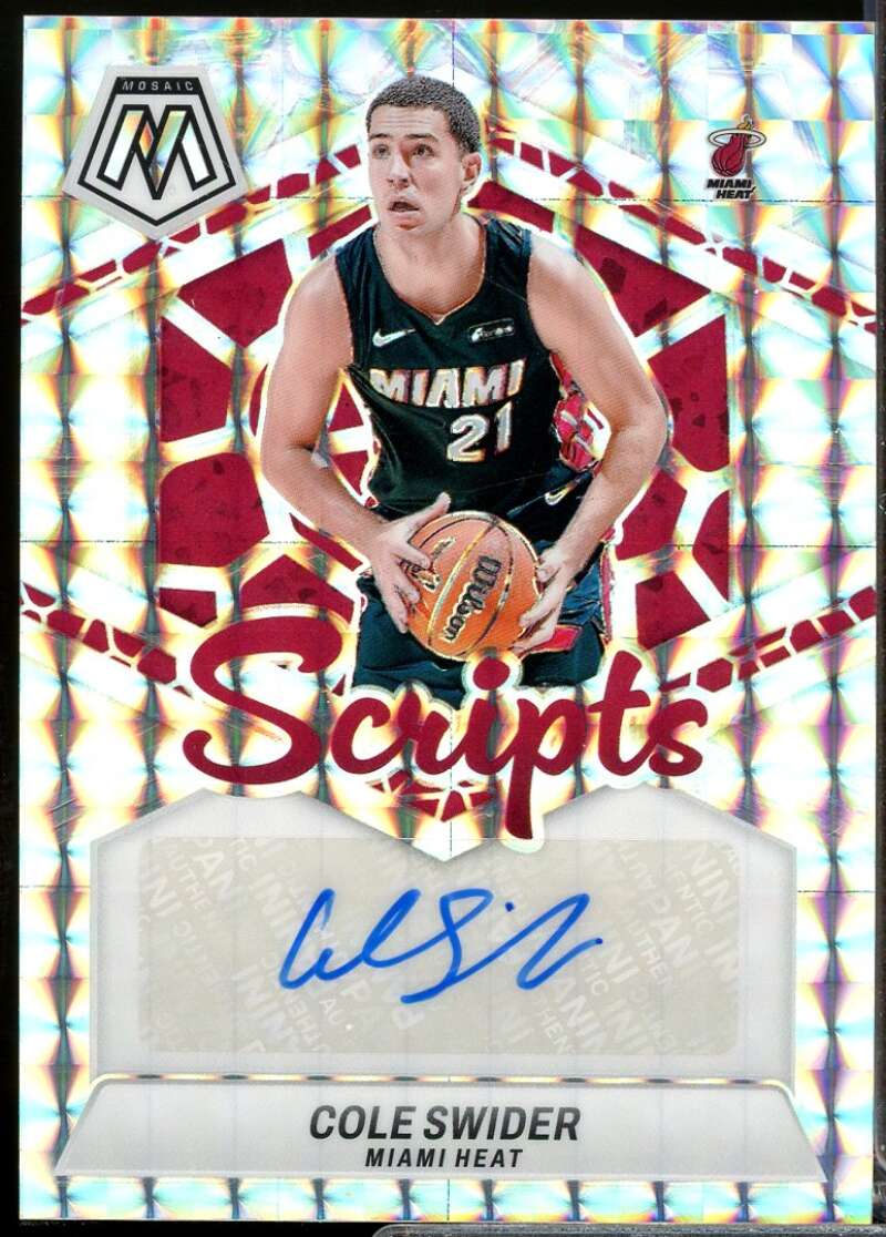 Cole Swider Card 2023-24 Panini Mosaic Scripts Autograph #42  Image 1