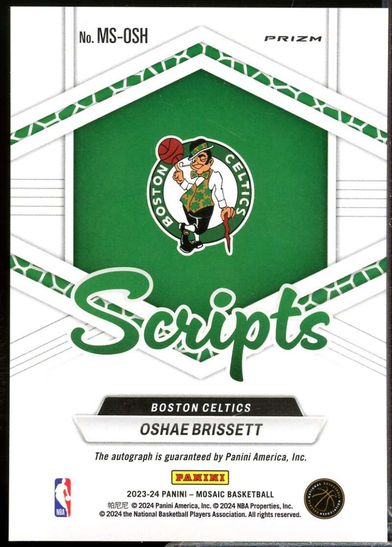 Oshae Brissett Card 2023-24 Panini Mosaic Scripts Autograph #12  Image 2