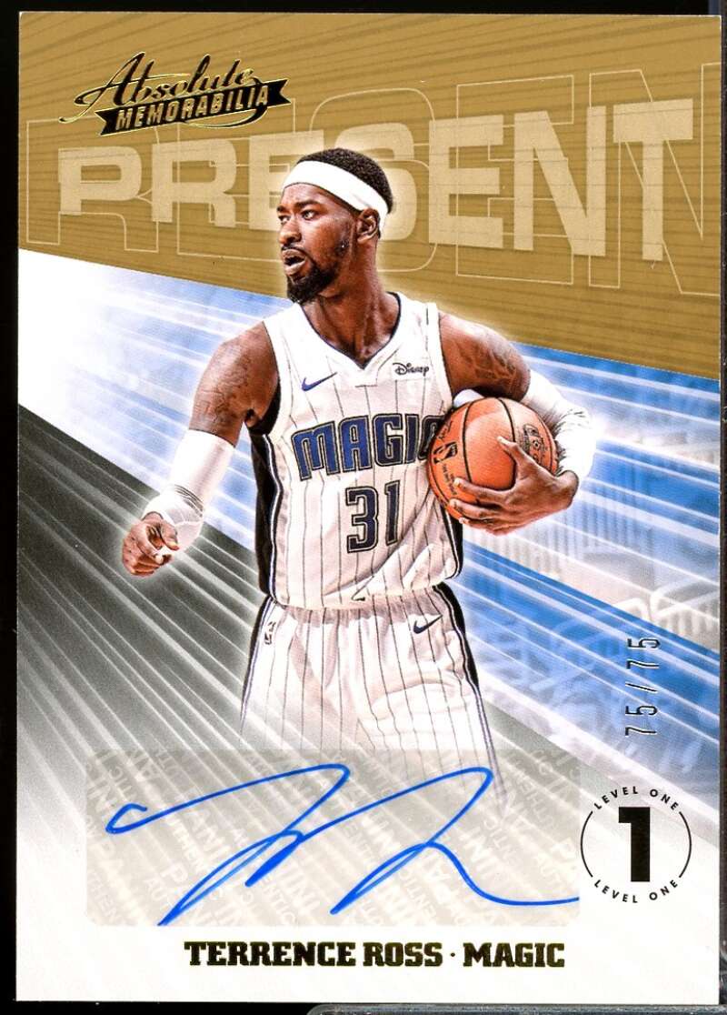 Terrence Ross /75 Card 2018-19 Absolute Memorabilia Present Autographs #29  Image 1