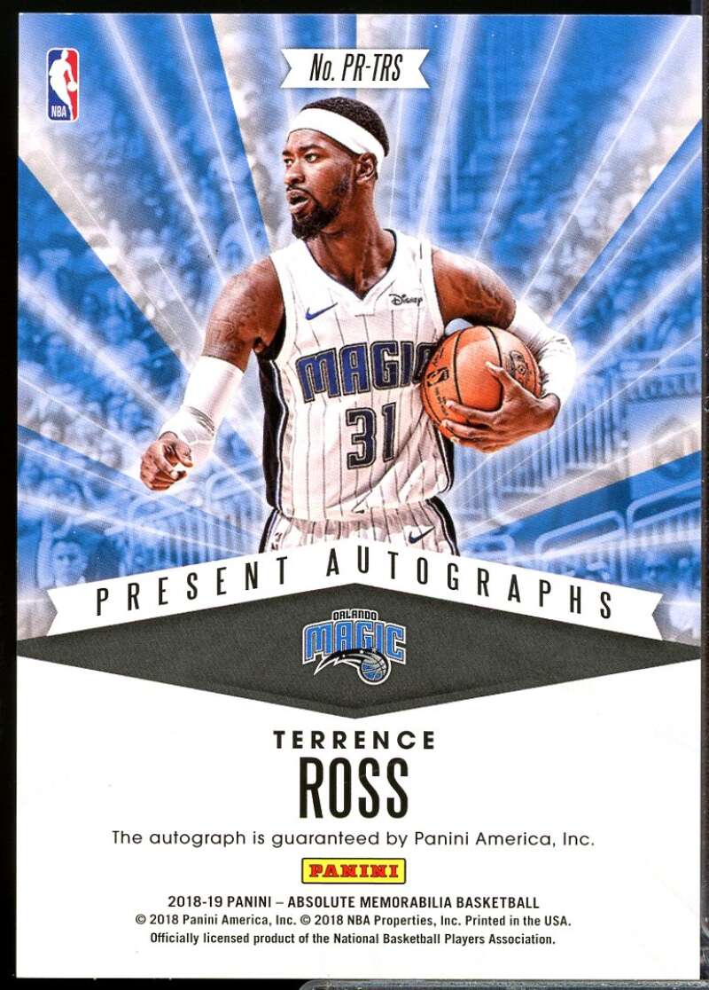 Terrence Ross /75 Card 2018-19 Absolute Memorabilia Present Autographs #29  Image 2