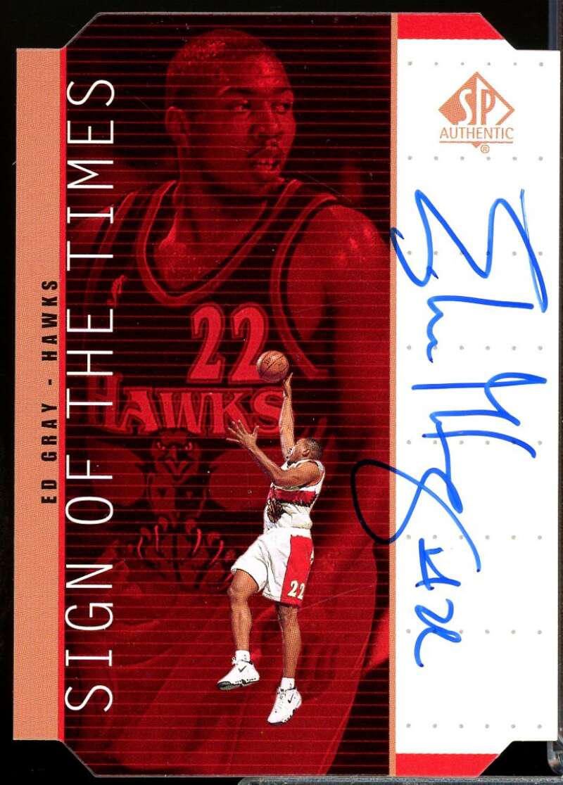 Ed Gray Card 1998-99 SP Authentic Sign of the Times Autograph Bronze #EG  Image 1