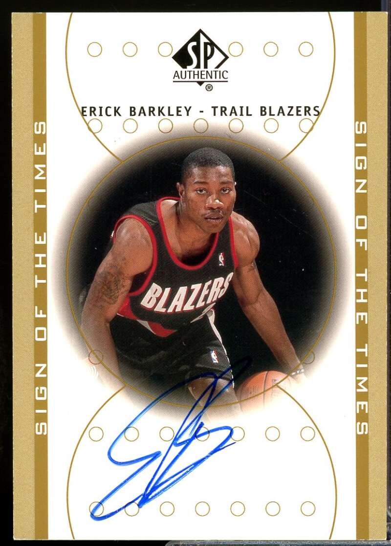 Erick Barkley Card 2000-01 SP Authentic Sign of the Times Autograph #EB  Image 1