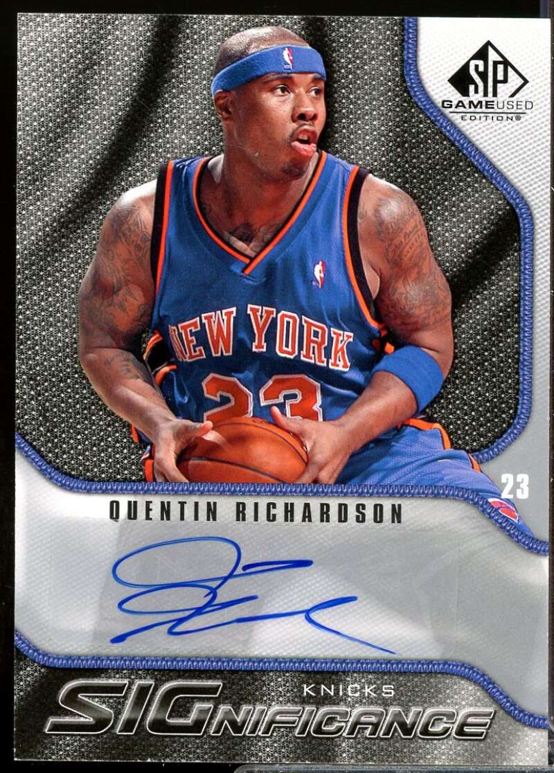Quentin Richardson Card 2009-10 SP Game Used SIGnificance Autograph #SQR  Image 1