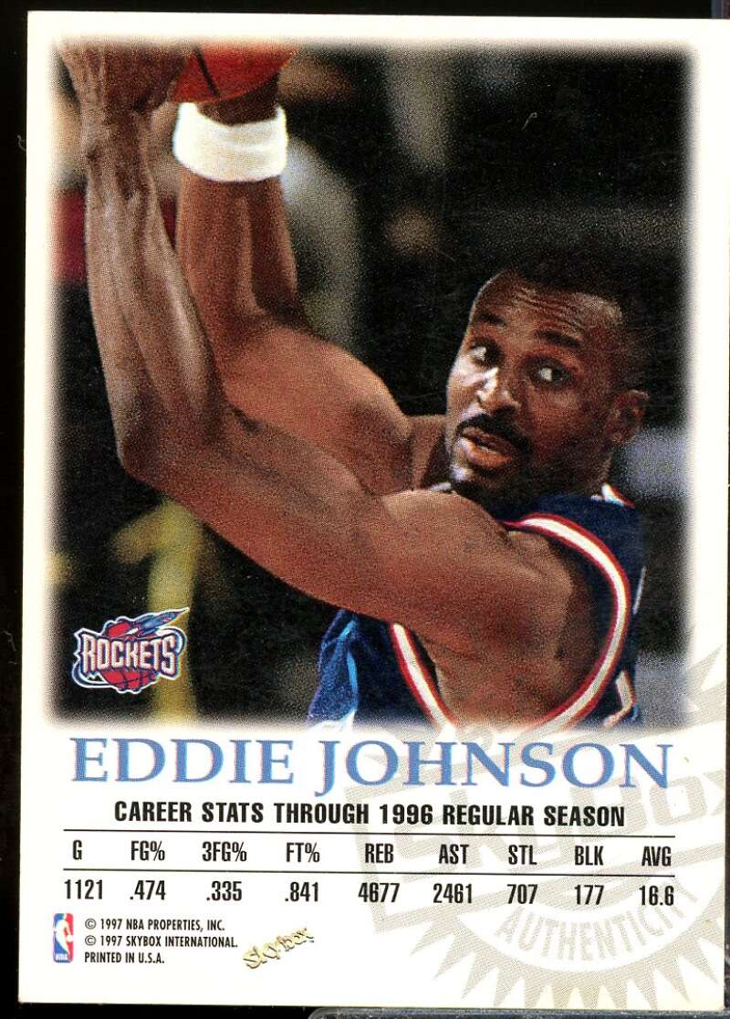 Eddie Johnson Card 1997-98 SkyBox Premium Autographics #56  Image 2