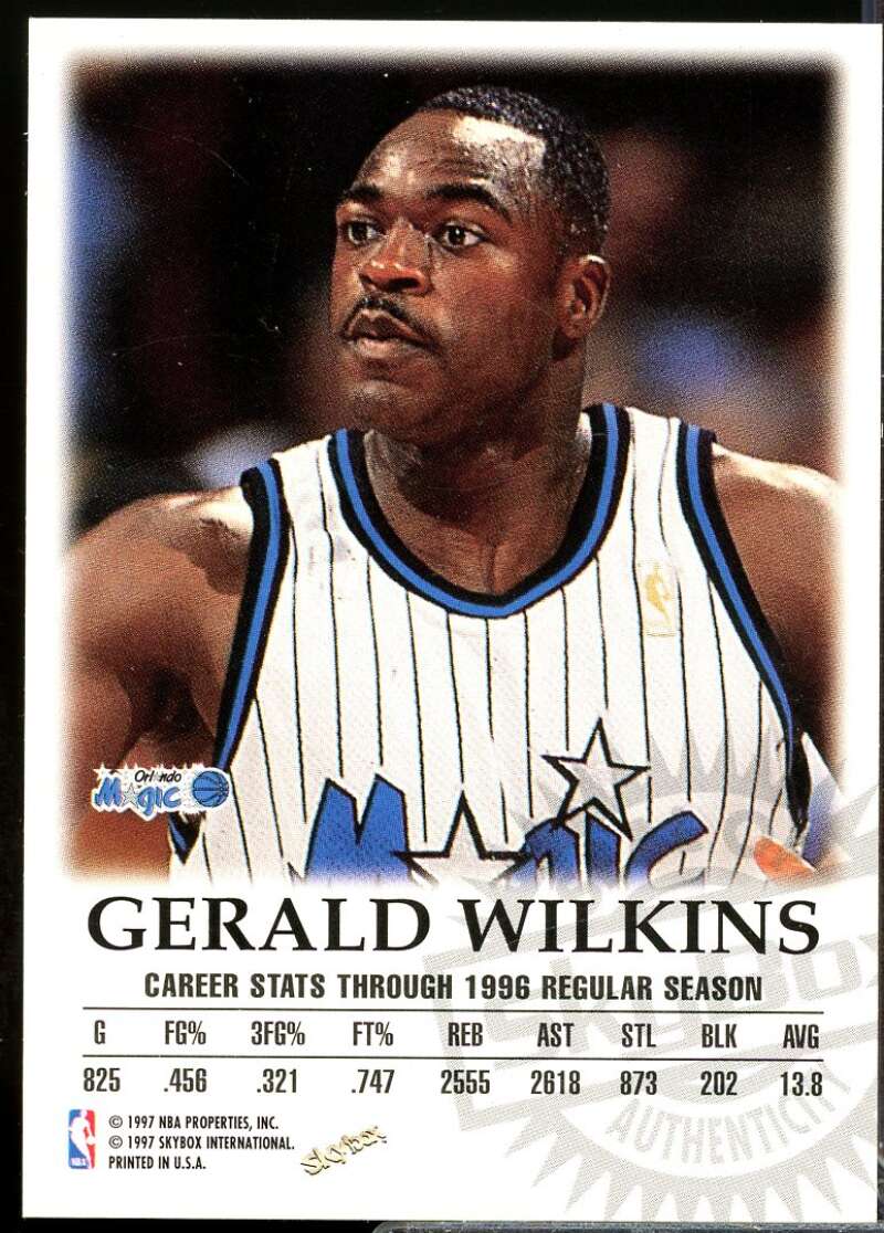 Gerald Wilkins Card 1997-98 SkyBox Premium Autographics #112  Image 2