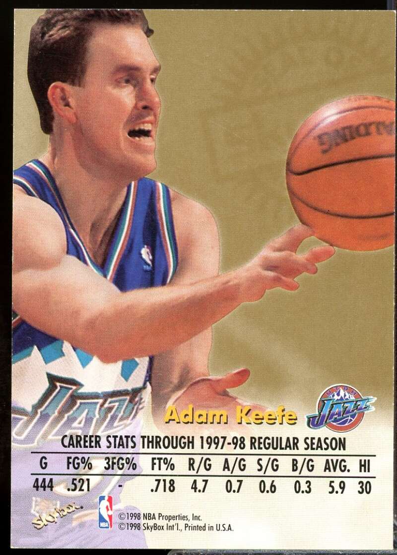 Adam Keefe Card 1998-99 SkyBox Premium Autographics #67  Image 2