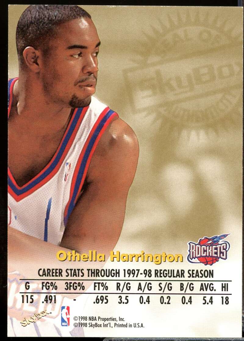 Othella Harrington Card 1998-99 SkyBox Premium Autographics #51  Image 2
