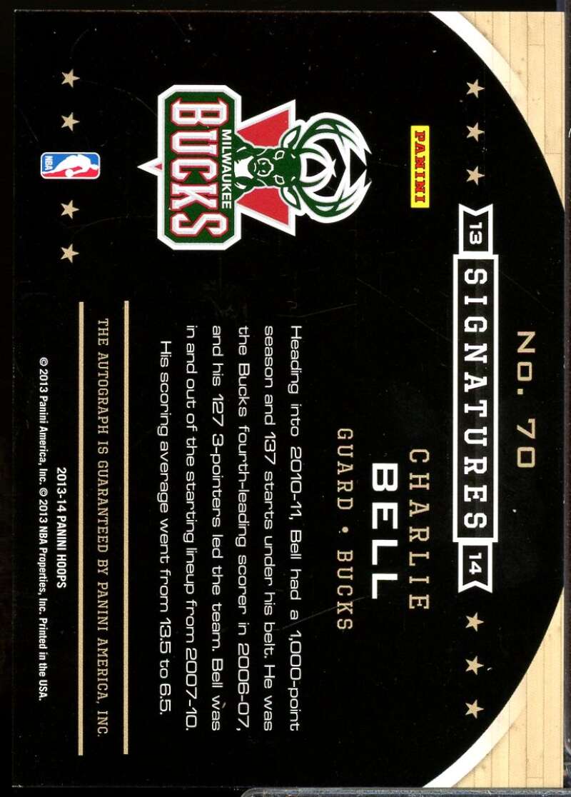 Charlie Bell Card 2013-14 Hoops Signatures Autographs #70  Image 2