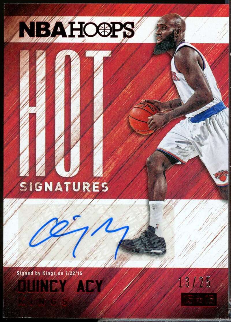Quincy Acy /25 Card 2015-16 Hoops Hot Signatures Autograph Red #27  Image 1