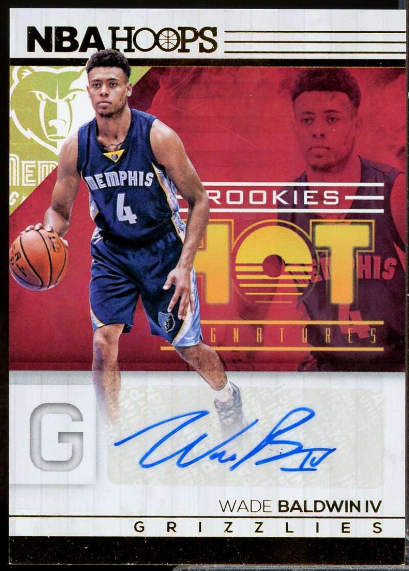 Wade Baldwin IV Rookie Card 2016-17 Hoops Hot Signatures Autograph #13  Image 1