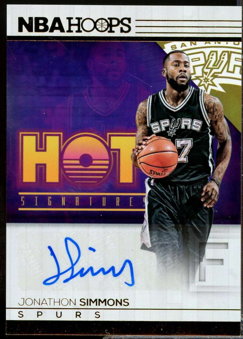 Jonathon Simmons Card 2016-17 Hoops Hot Signatures Autograph #20  Image 1