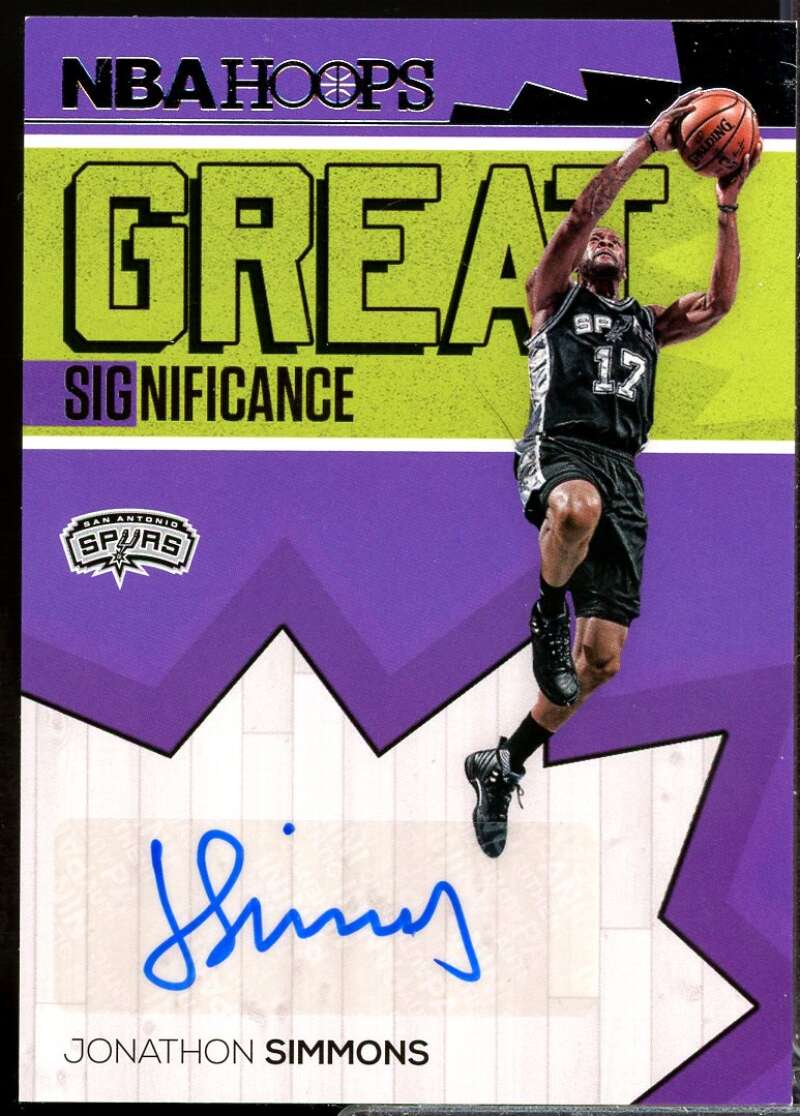Jonathon Simmons Card 2016-17 Hoops Great SIGnificance Autograph #16  Image 1