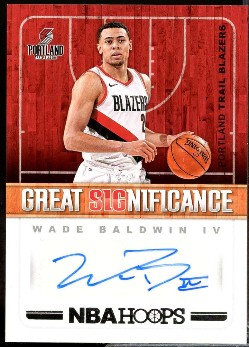Wade Baldwin IV Card 2018-19 Hoops Great SIGnificance Autographs #45  Image 1