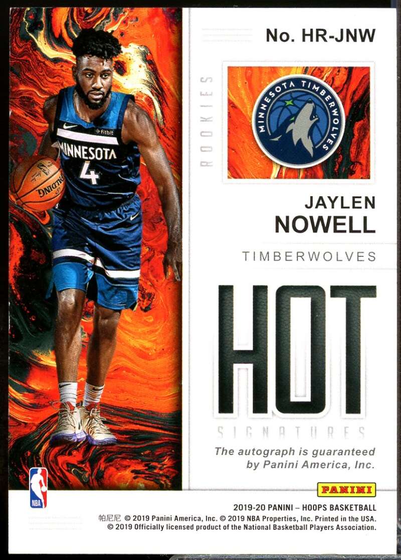 Jaylen Nowell Rookie Card 2019-20 Hoops Hot Signatures Autograph #16  Image 2