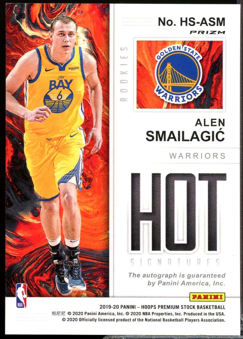 Alen Smailagic Rookie 2019-20 Hoops Premium Stock Hot Signatures Autograph #12  Image 2