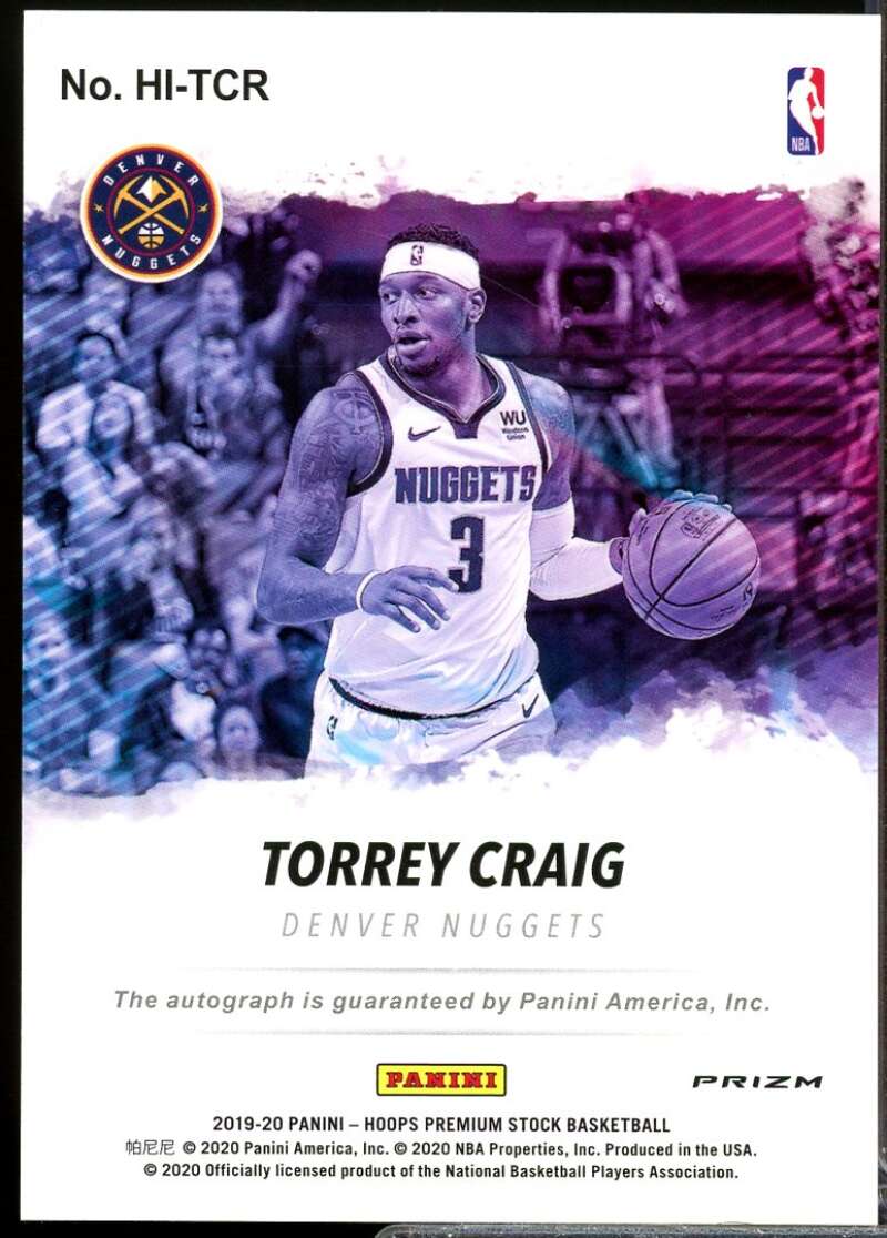 Torrey Craig Card 2019-20 Hoops Premium Stock Hoops Ink Autograph Flash #1  Image 2