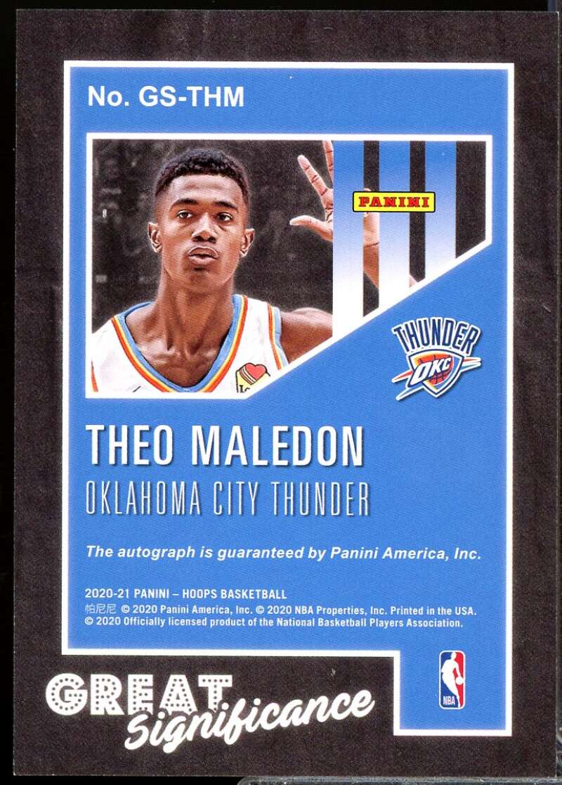 Theo Maledon Rookie Card 2020-21 Hoops Great SIGnificance Autograph #84  Image 2