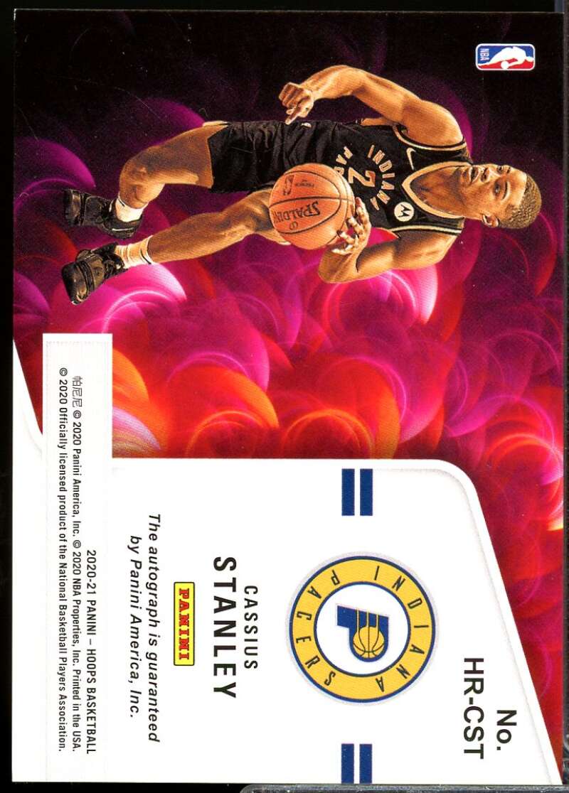 Cassius Stanley Rookie Card 2020-21 Hoops Hot Signatures Autograph #10  Image 2