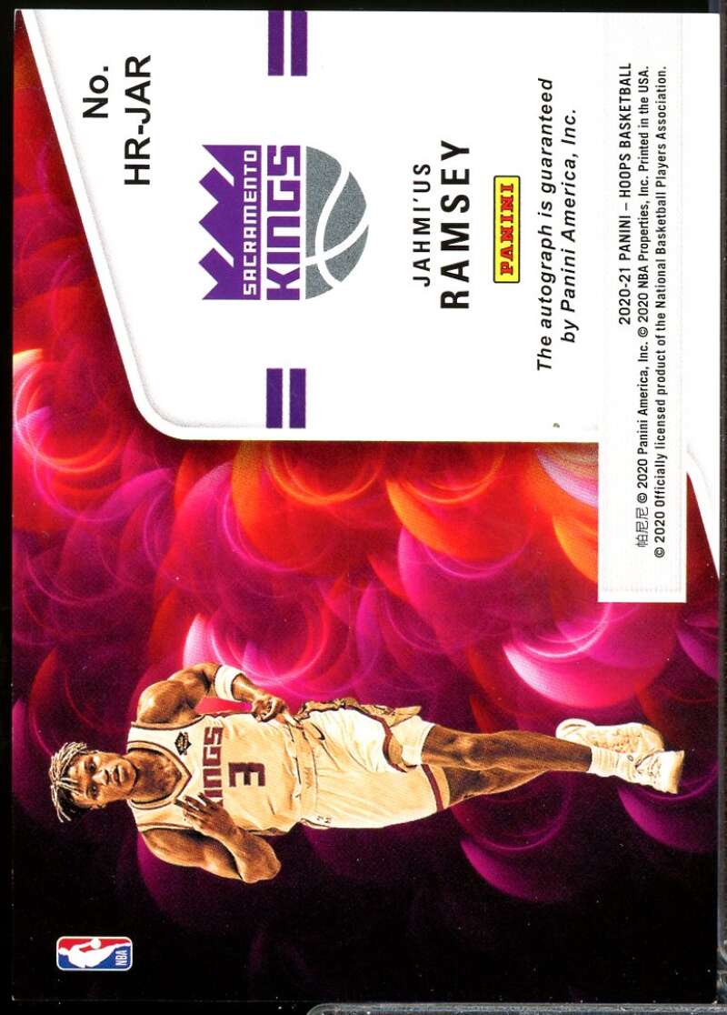 Jahmi'us Ramsey Rookie Card 2020-21 Hoops Hot Signatures Autograph Green #16  Image 2