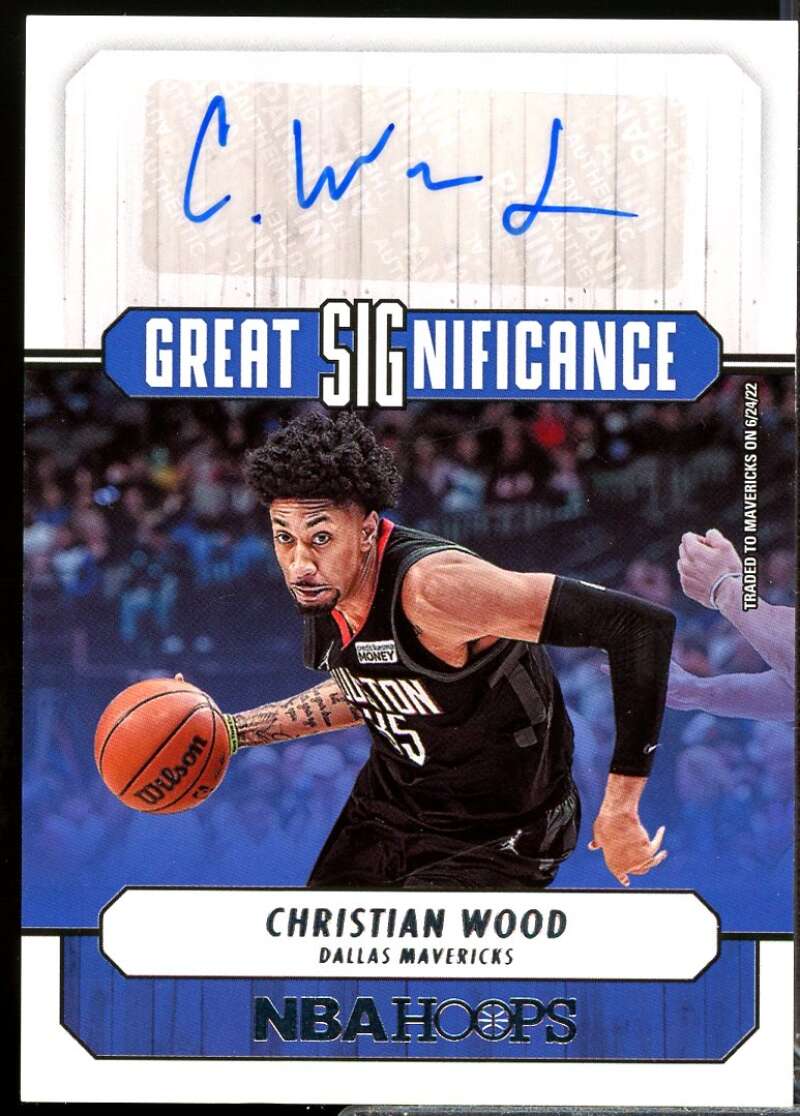 Christian Wood Card 2022-23 Hoops Great SIGnificance Autograph #7  Image 1