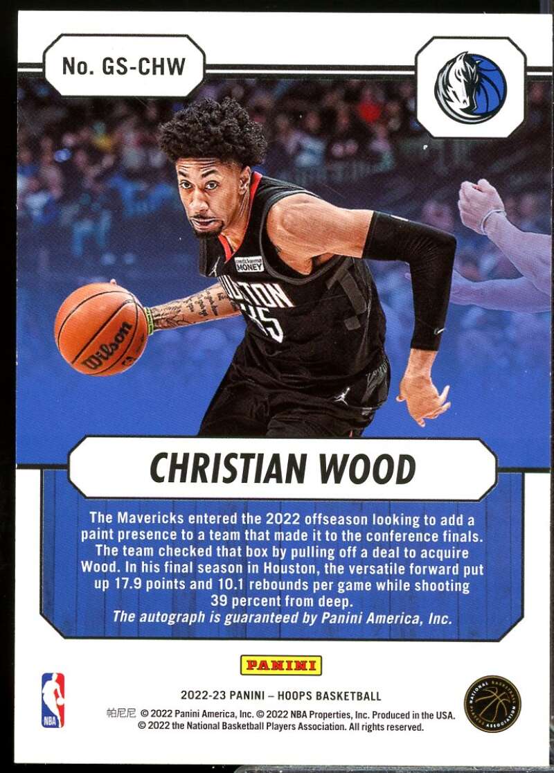 Christian Wood Card 2022-23 Hoops Great SIGnificance Autograph #7  Image 2