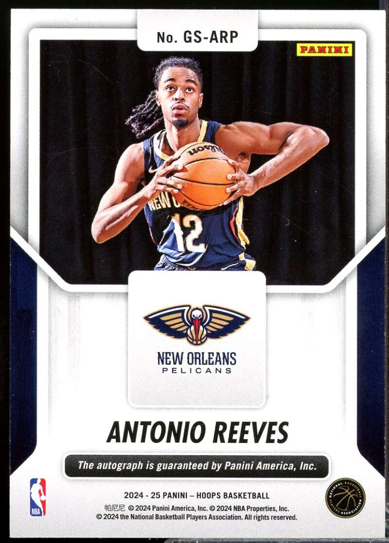 Antonio Reeves Rookie Card 2024-25 Hoops Great SIGnificance Autograph #99  Image 2