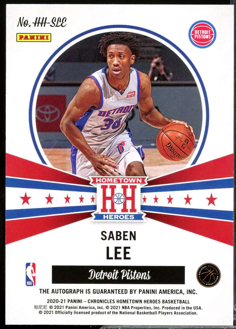 Saben Lee /199 2020-21 Panini Chronicles Hometown Heroes Rookie Autographs #39  Image 2