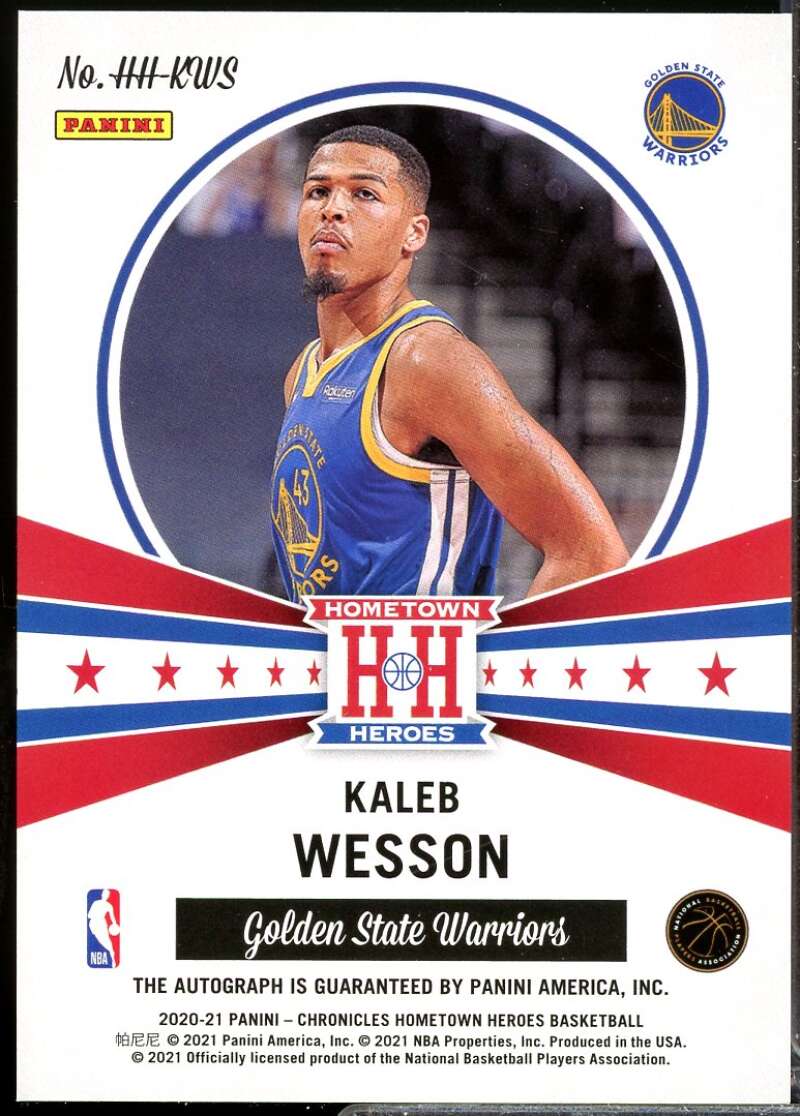 Kaleb Wesson 2020-21 Panini Chronicles Hometown Heroes Rookie Autographs Red #16  Image 2
