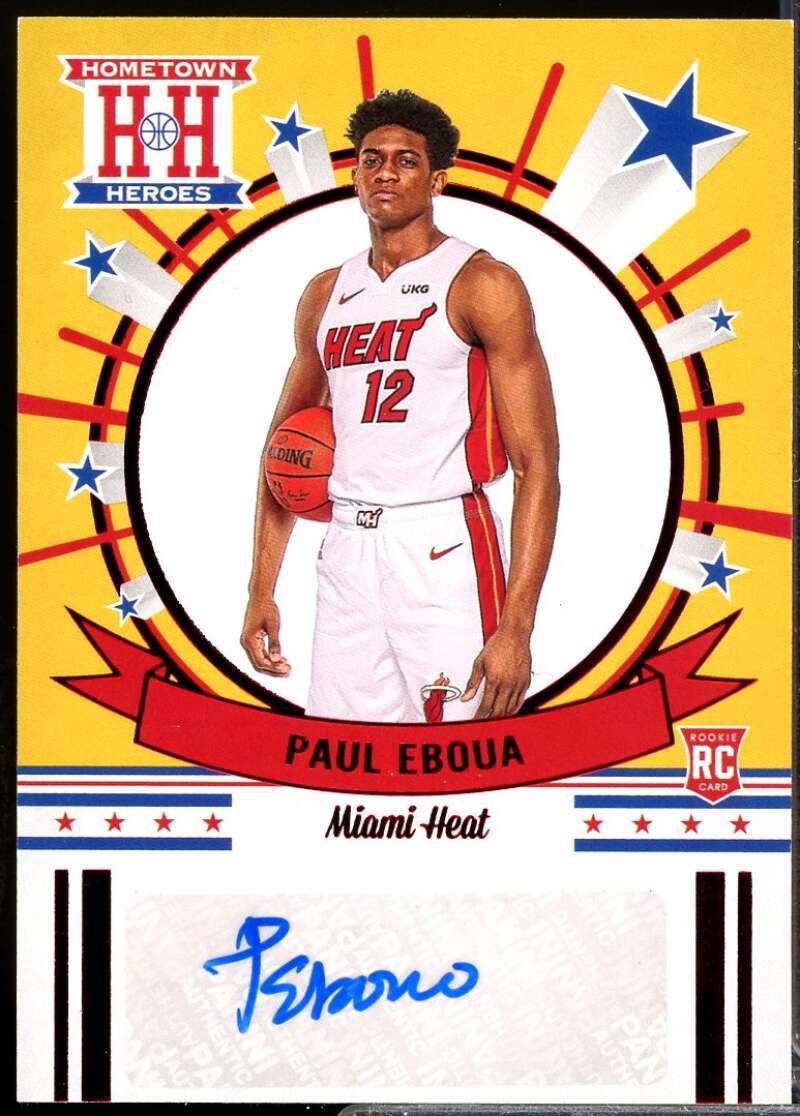 Paul Eboua 2020-21 Panini Chronicles Hometown Heroes Rookie Autographs Red #4  Image 1