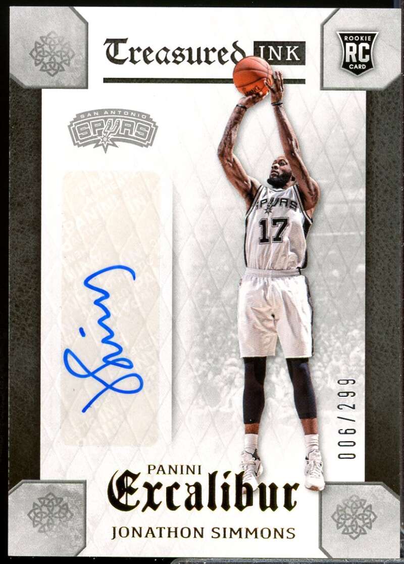 Jonathon Simmons Rookie 2015-16 Panini Excalibur Treasured Ink Autograph #40  Image 1
