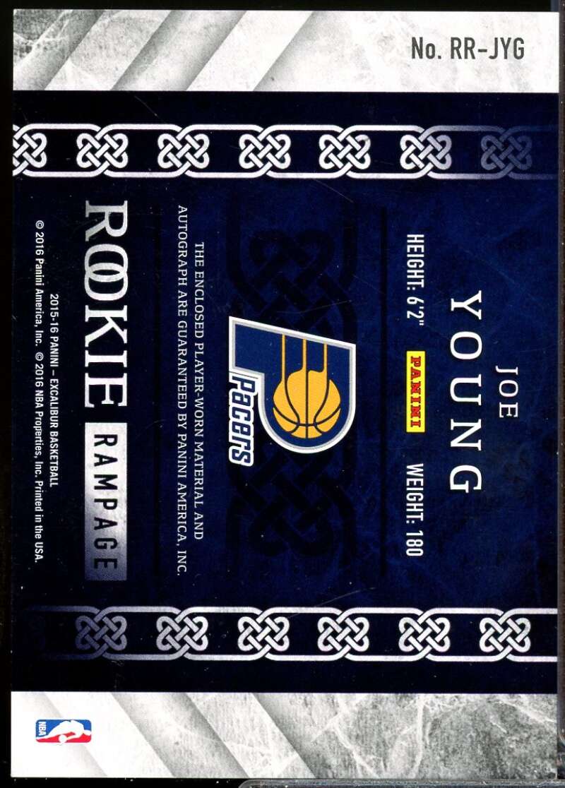 Joe Young 2015-16 Panini Excalibur Rookie Rampage Jumbo Jersey Autographs #6  Image 2