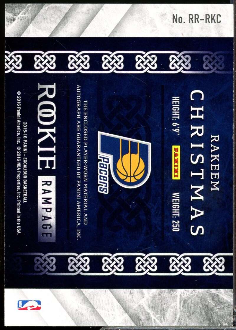 Rakeem Christmas 2015-16 Panini Excalibur Rookie Rampage Jersey Autographs #29  Image 2