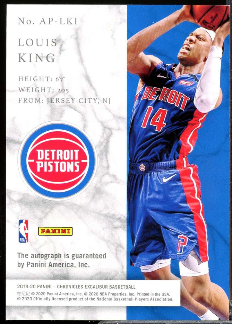 Louis King Card 2019-20 Panini Chronicles Apprentice Autograph Red #28  Image 2