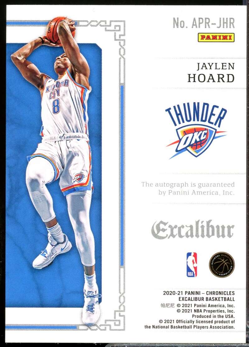 Jaylen Hoard 2020-21 Panini Chronicles Excalibur Apprentice Autograph Red #5  Image 2