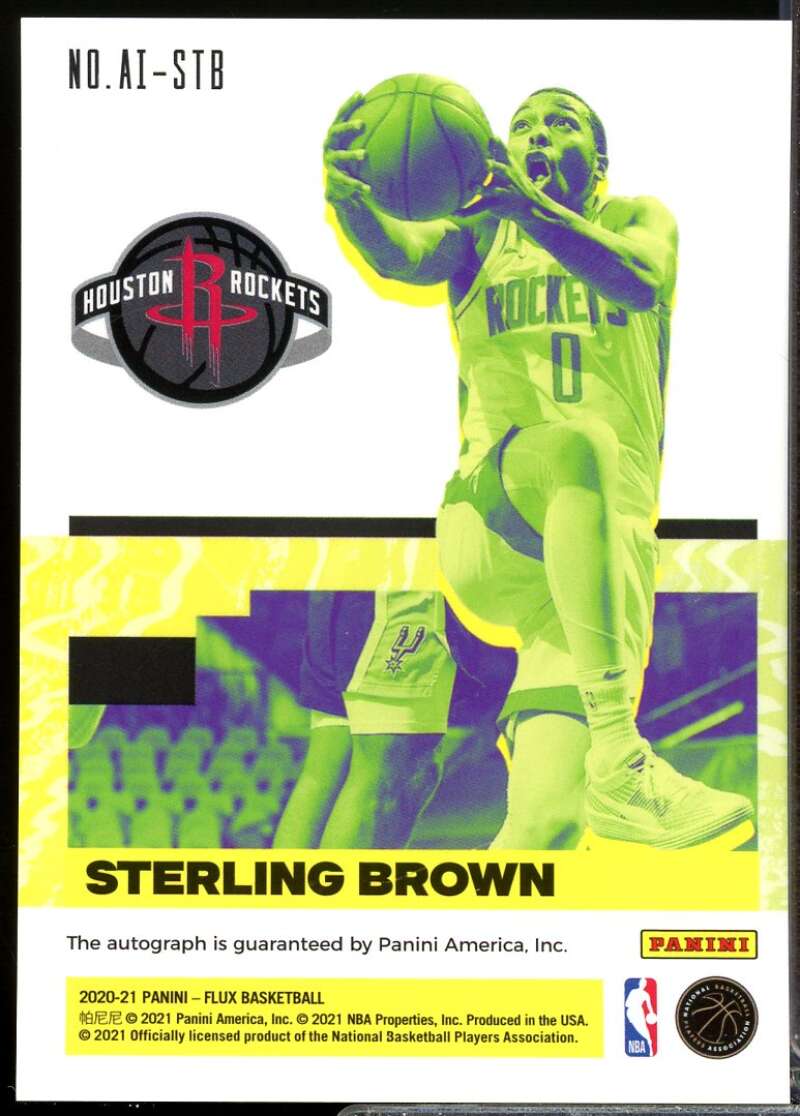 Sterling Brown Card 2020-21 Panini Flux Influx Autographs #16  Image 2