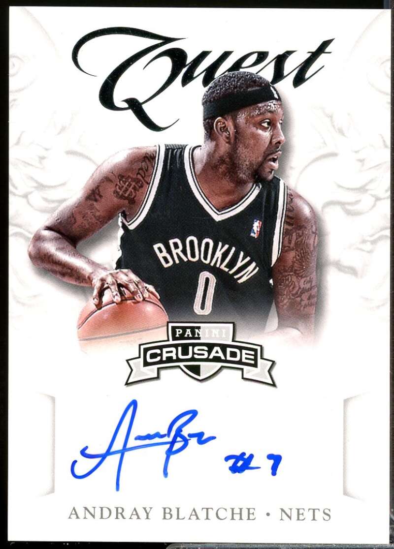 Andray Blatche Card 2012-13 Panini Crusade Quest Autographs #94  Image 1