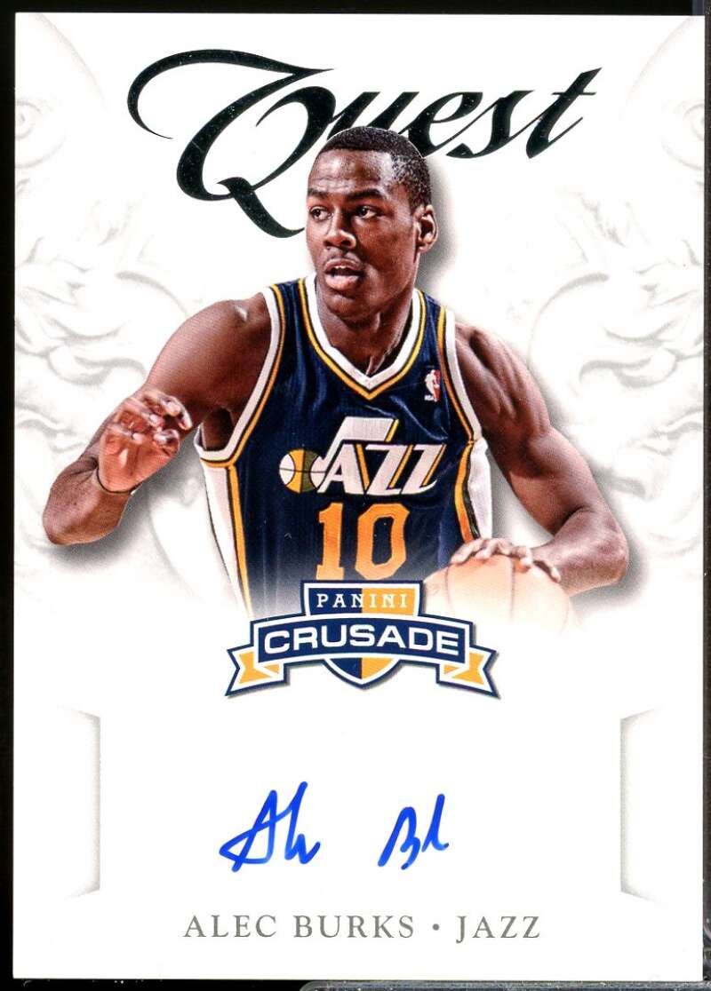 Alec Burks Card 2012-13 Panini Crusade Quest Autographs #39  Image 1