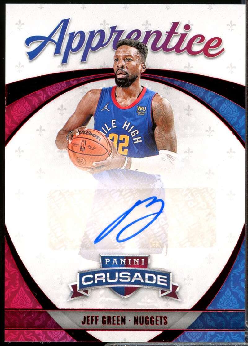 Jeff Green Card 2021-22 Panini Chronicles Crusade Apprentice Autograph Red #23  Image 1