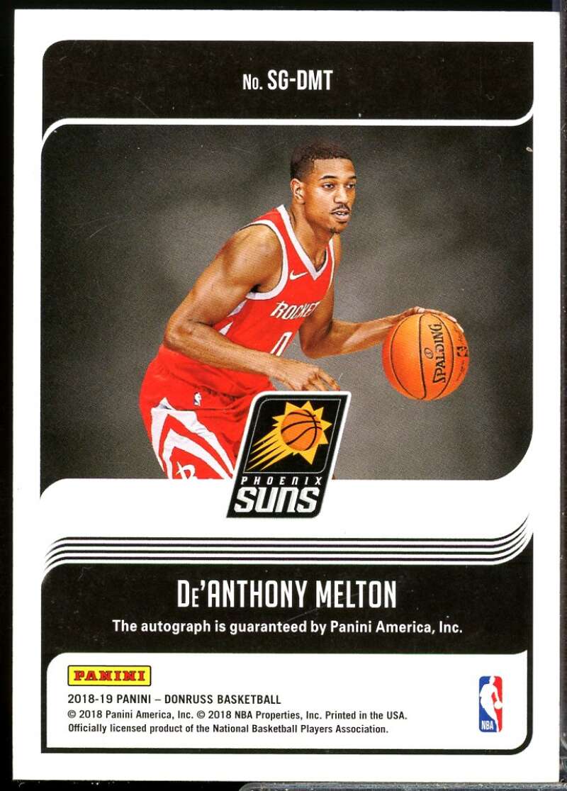 De'Anthony Melton Rookie 2018-19 Donruss Optic Signature Series Autograph #97  Image 2