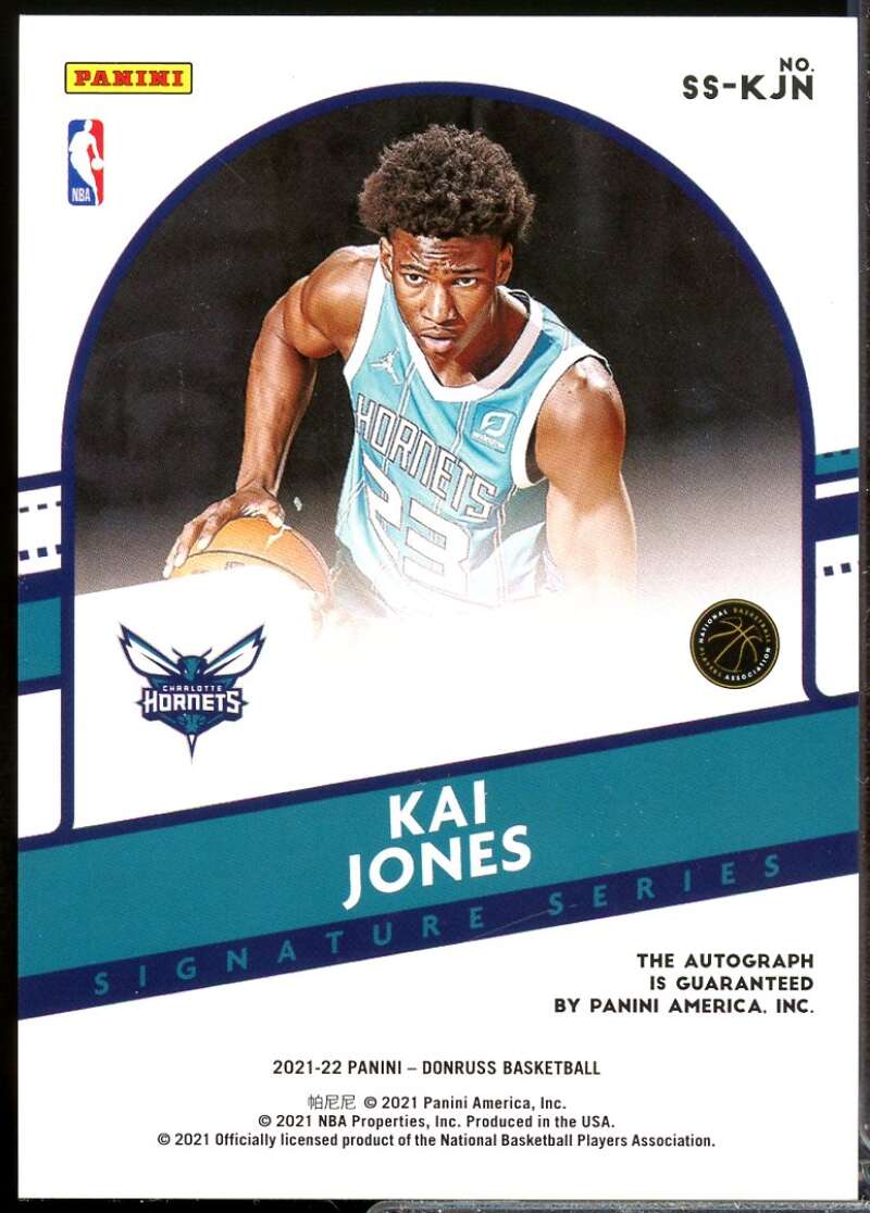 Kai Jones Rookie Card 2021-22 Donruss Optic Signature Series Autograph #92  Image 2