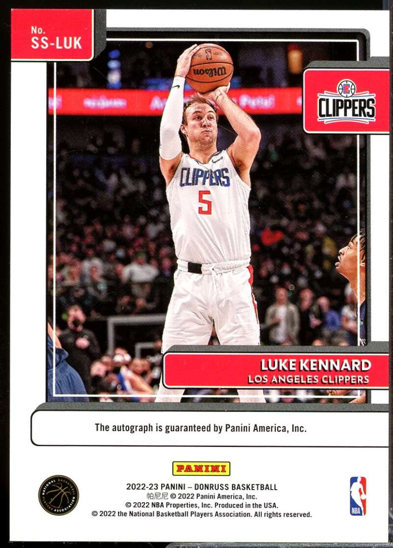 Luke Kennard Card 2022-23 Donruss Signature Series Autograph #68  Image 2