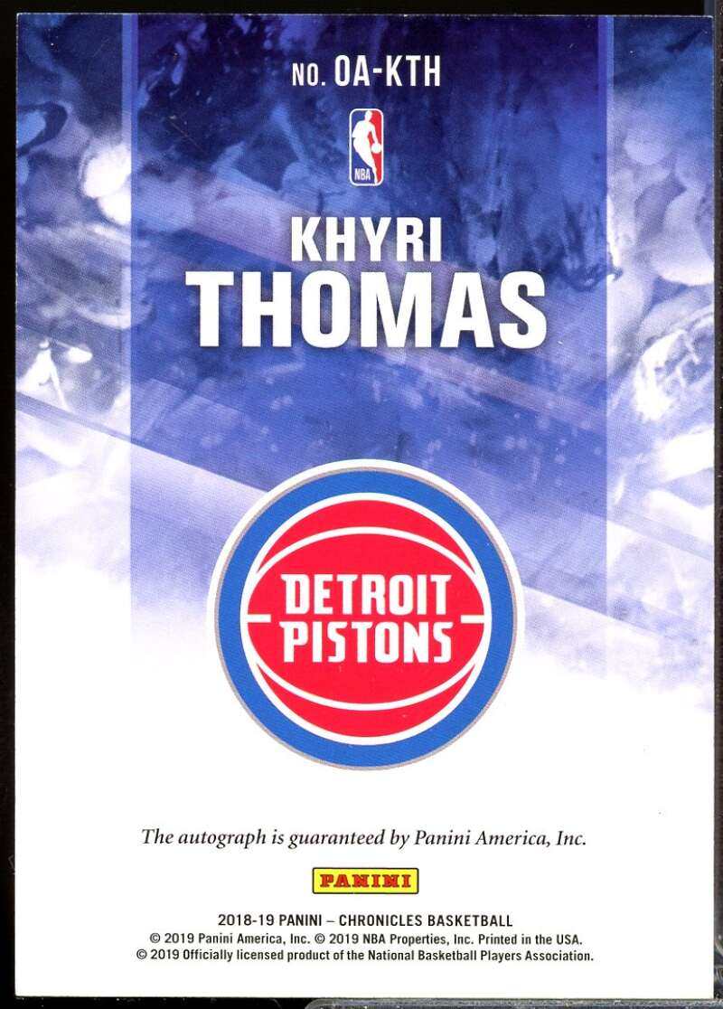 Khyri Thomas Rookie Card 2018-19 Panini Chronicles Origins Rookie Autographs #4  Image 2