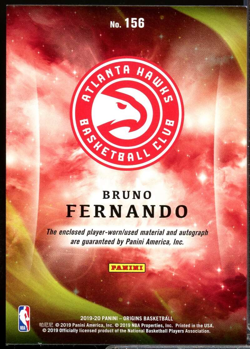 Bruno Fernando Rookie Card 2019-20 Panini Origins Jersey Autograph #156  Image 2