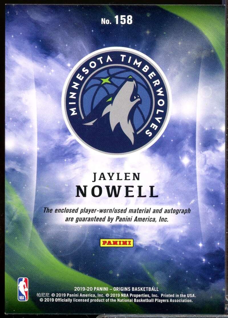 Jaylen Nowell Rookie Card 2019-20 Panini Origins Jersey Autograph #158  Image 2