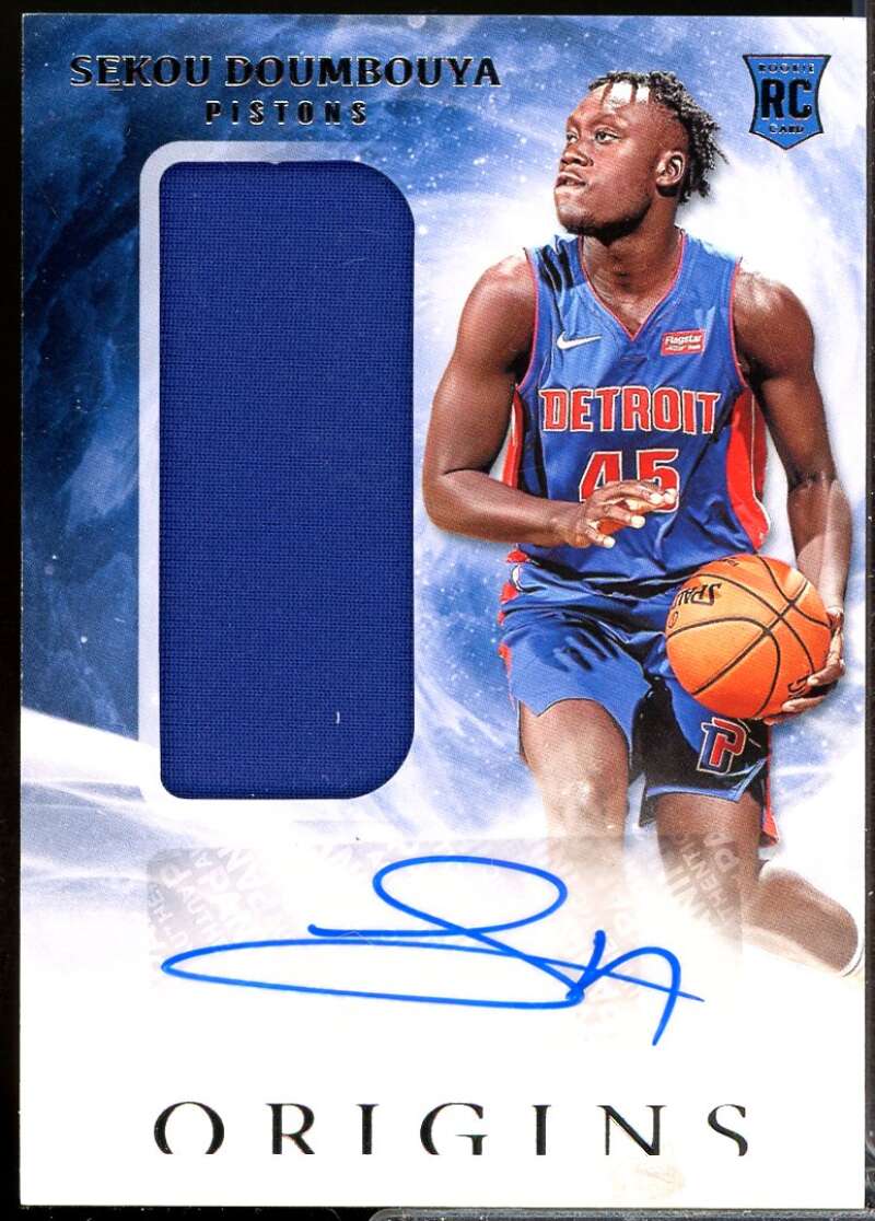 Sekou Doumbouya Rookie Card 2019-20 Panini Origins Jersey Autograph #159  Image 1